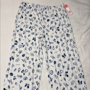 Colsie Coastal Italian Summer Patterned Ribbed Pajama Pants